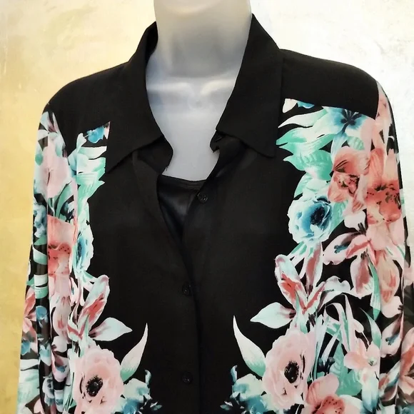 Floral Blouse+Cami Set NWT L - Picture 2 of 6